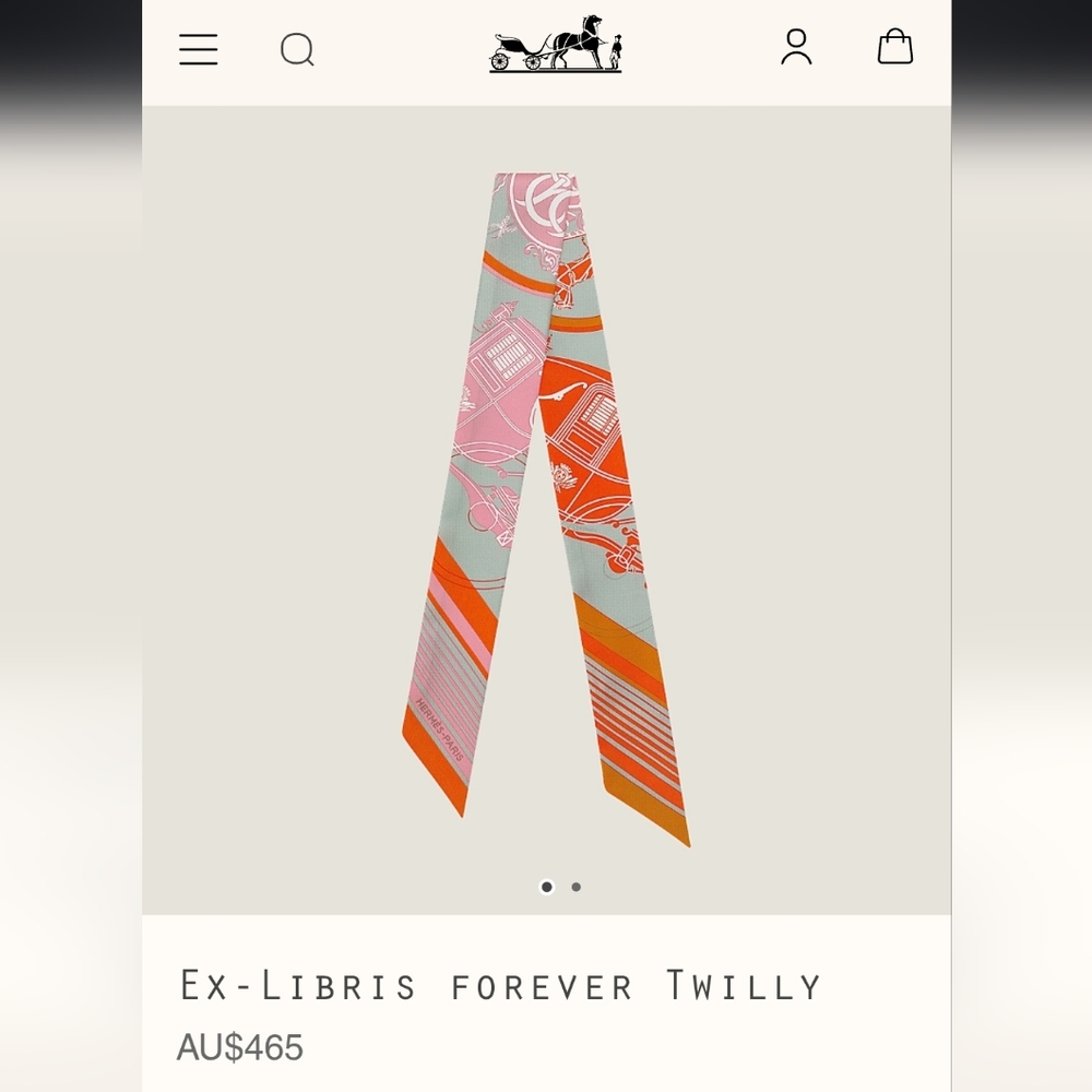 Hermes Ex-Libris Forever Silk Twilly